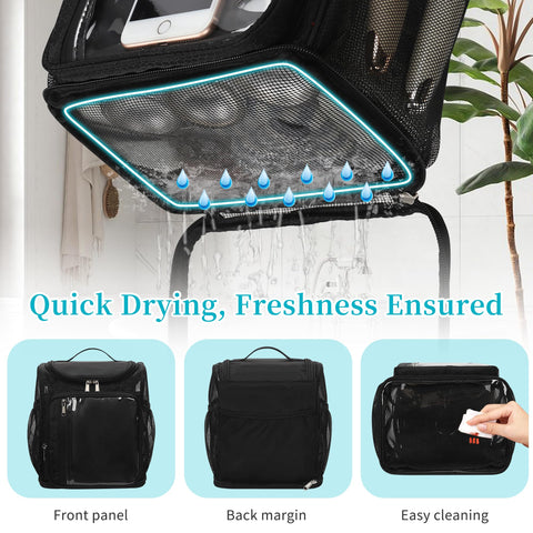 Bagmoly front pocket with transparent phone compartment for wet-hand use
