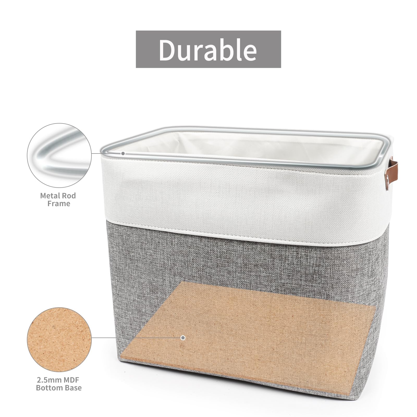Bagnizer basket with metal top-frame maintains shape and strength