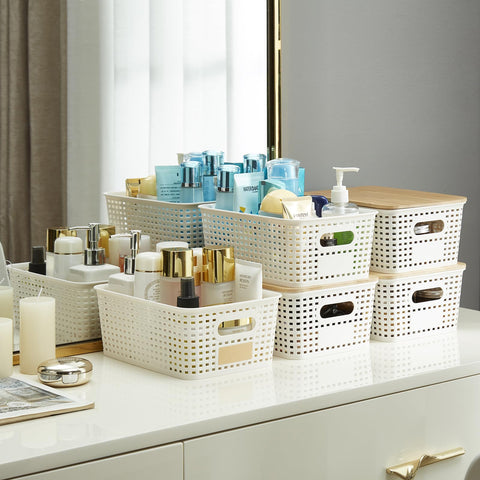 Bagnizer bathroom and closet bin offers breathable ventilation and odor control.