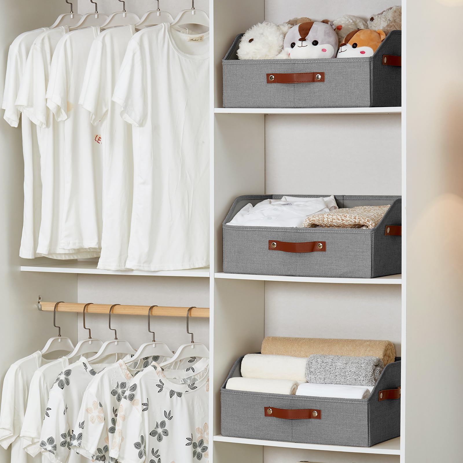 Bagnizer gray storage bin suitable for towels and clothes
