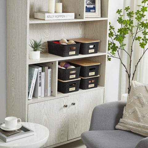 Bagnizer storage bins for towels or cosmetics, versatile use.