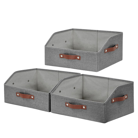 Bagnizer closet organizer with front trapezoid bin for quick item visibility