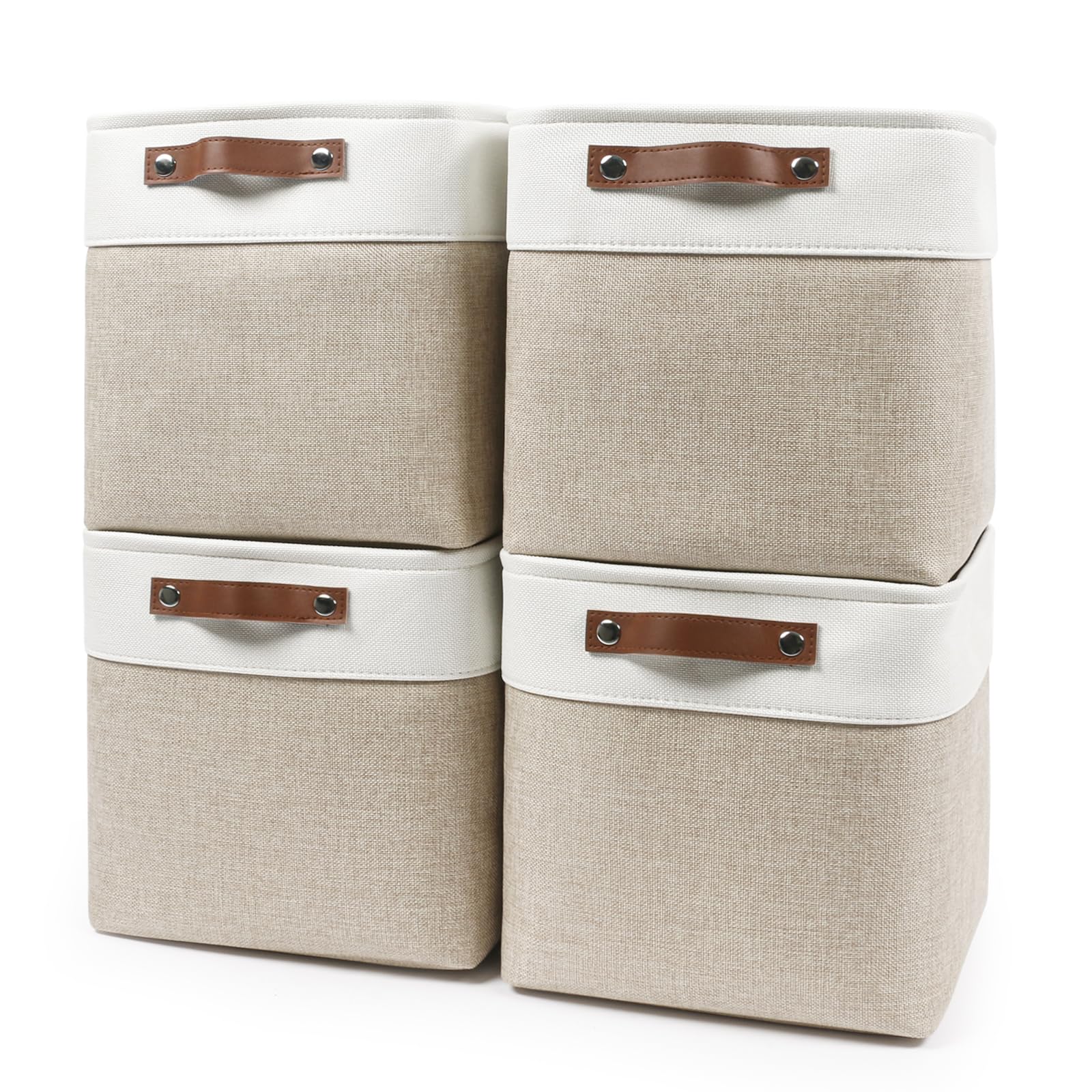 Bagnizer collapsible fabric storage cubes on a shelf for tidy organization.