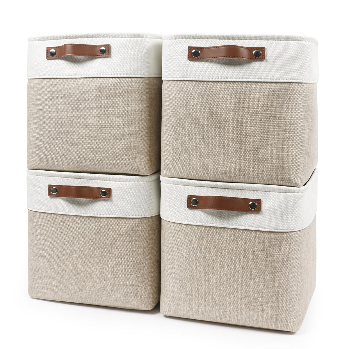 Bagnizer collapsible fabric storage cubes on a shelf for tidy organization.