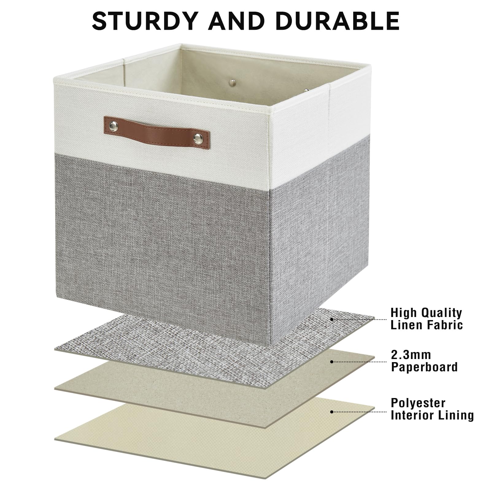 Bagnizer cube-bin in living room shelf for versatile storage.