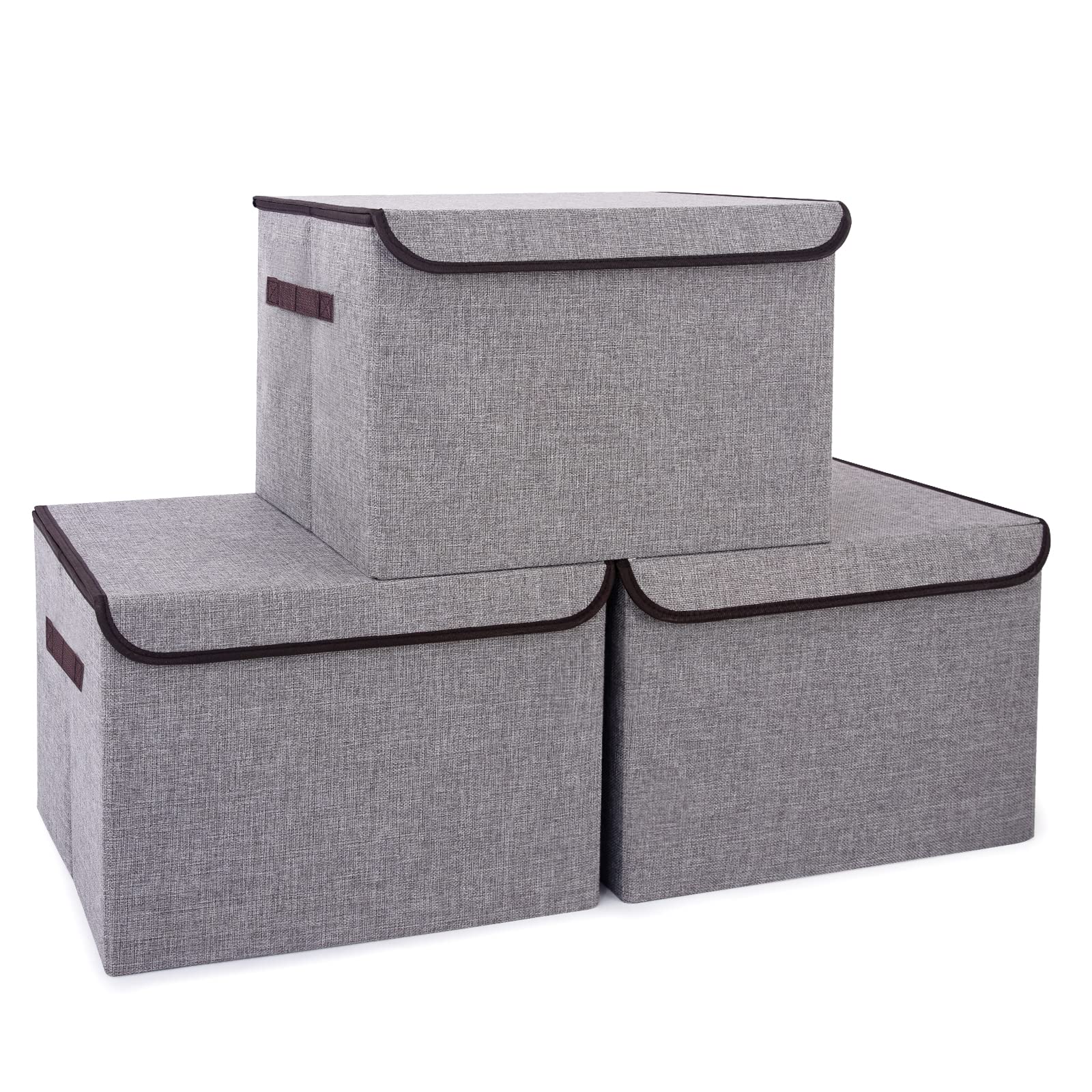 Bagnizer large 17-inch foldable storage bin with lid for dust-free storage.