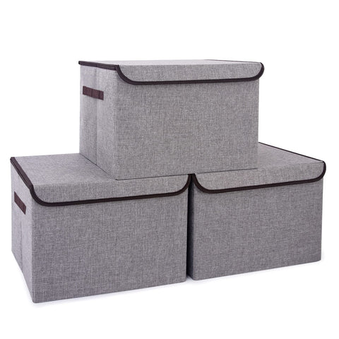 Bagnizer large 17-inch foldable storage bin with lid for dust-free storage.