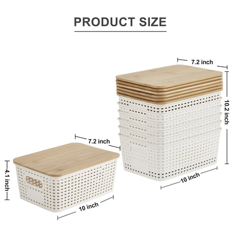 Bagnizer stackable cream-white bin for compact home office organization.