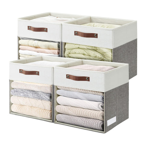 Bagnizer storage cubes with clear window for quick item identification