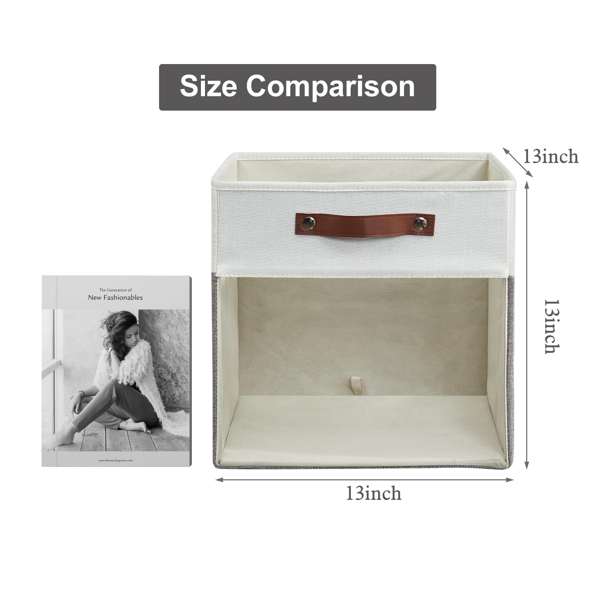 Bagnizer linen bin with soft leather handles for easy carrying