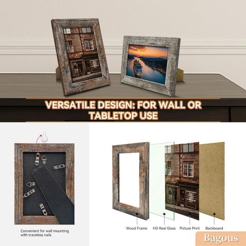 Bagous vintage frames suitable for wall hanging or tabletop display.