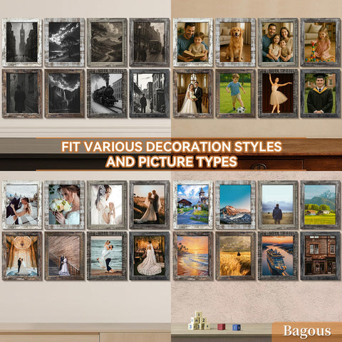 Bagous vintage rustic frame with high clarity glass for cherished memories