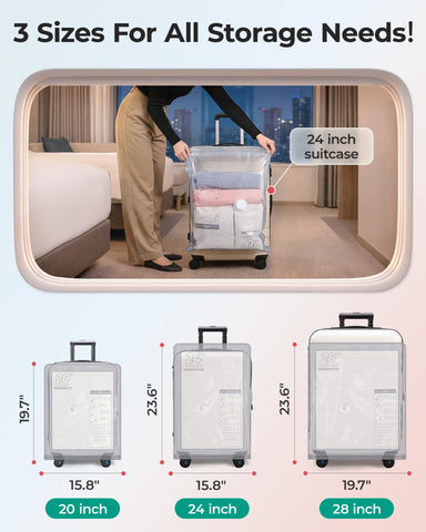 BAGSMART 4000pa suction compresses bulky items for optimal space