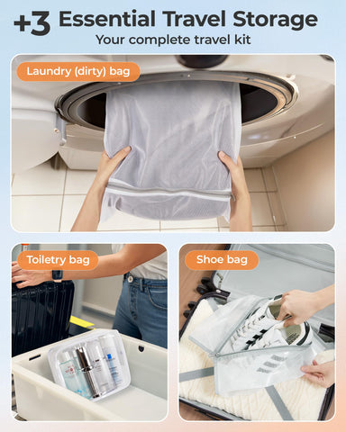BAGSMART closet organization in a compact system for easy access.
