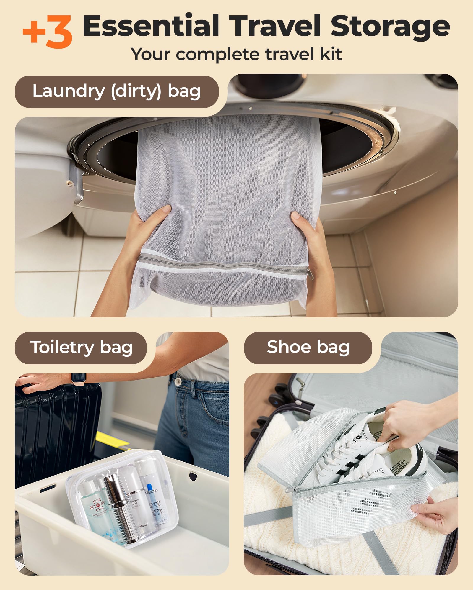 BAGSMART dual-seal lock ensures airtight protection for packed items