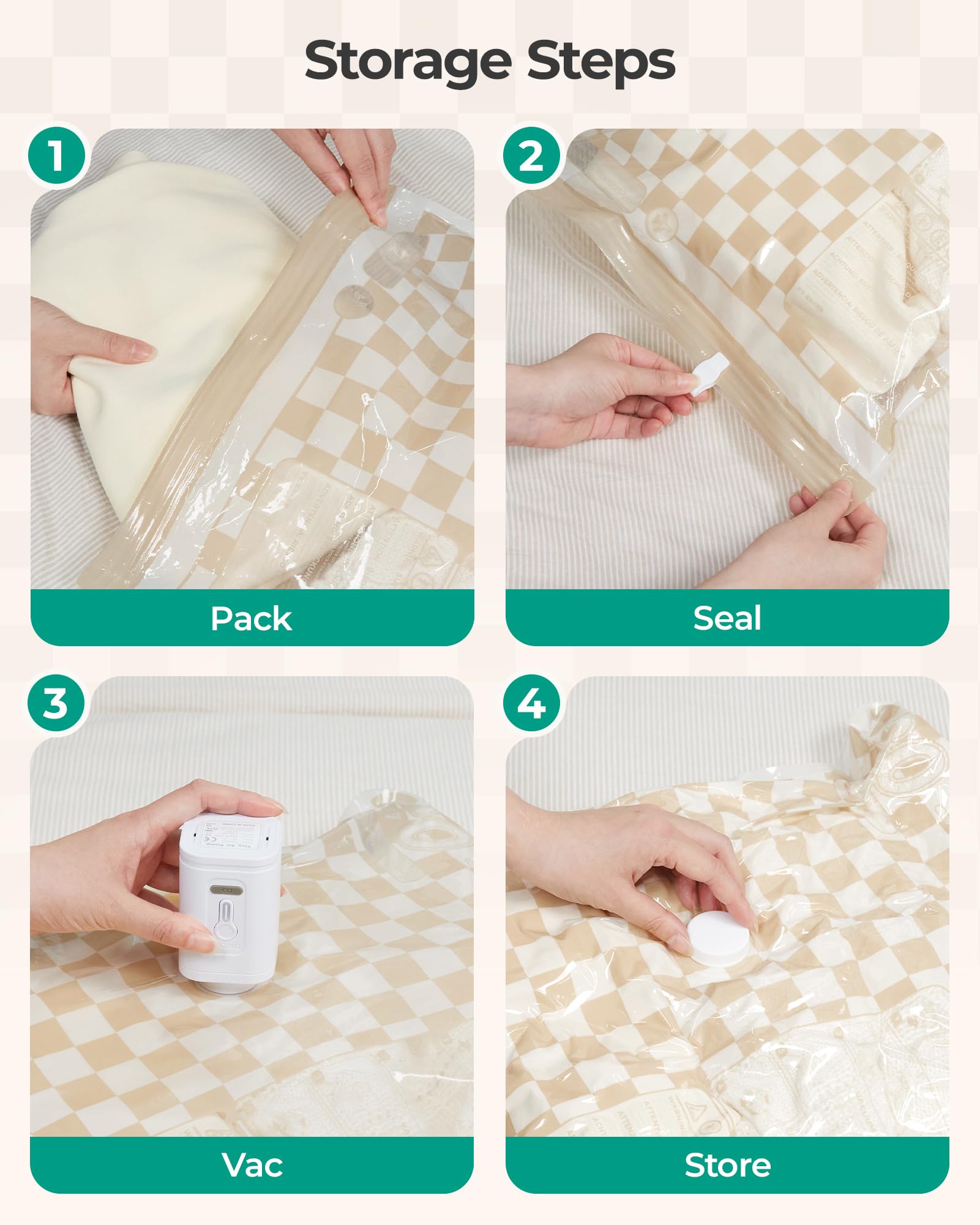 BAGSMART khaki checker design adds durable luggage protection.