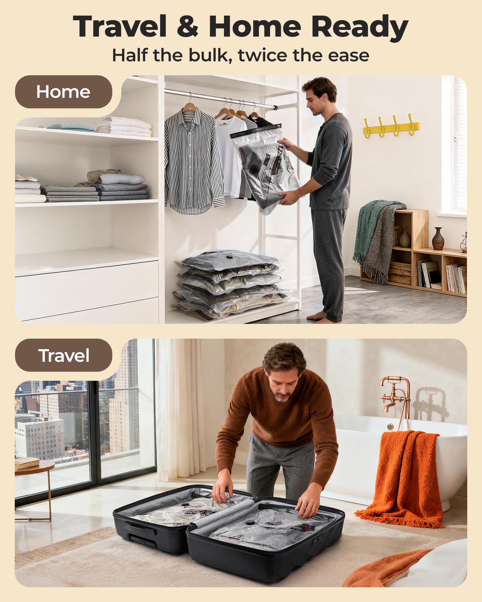 BAGSMART laundry and toiletry bag for compact packing.