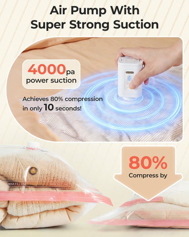 BAGSMART lightweight ergonomic pump design for easy packing sessions
