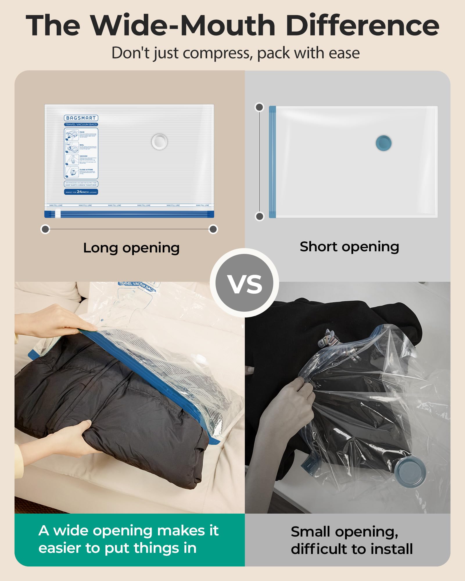 BAGSMART moisture-proof materials protect clothes in humid environments