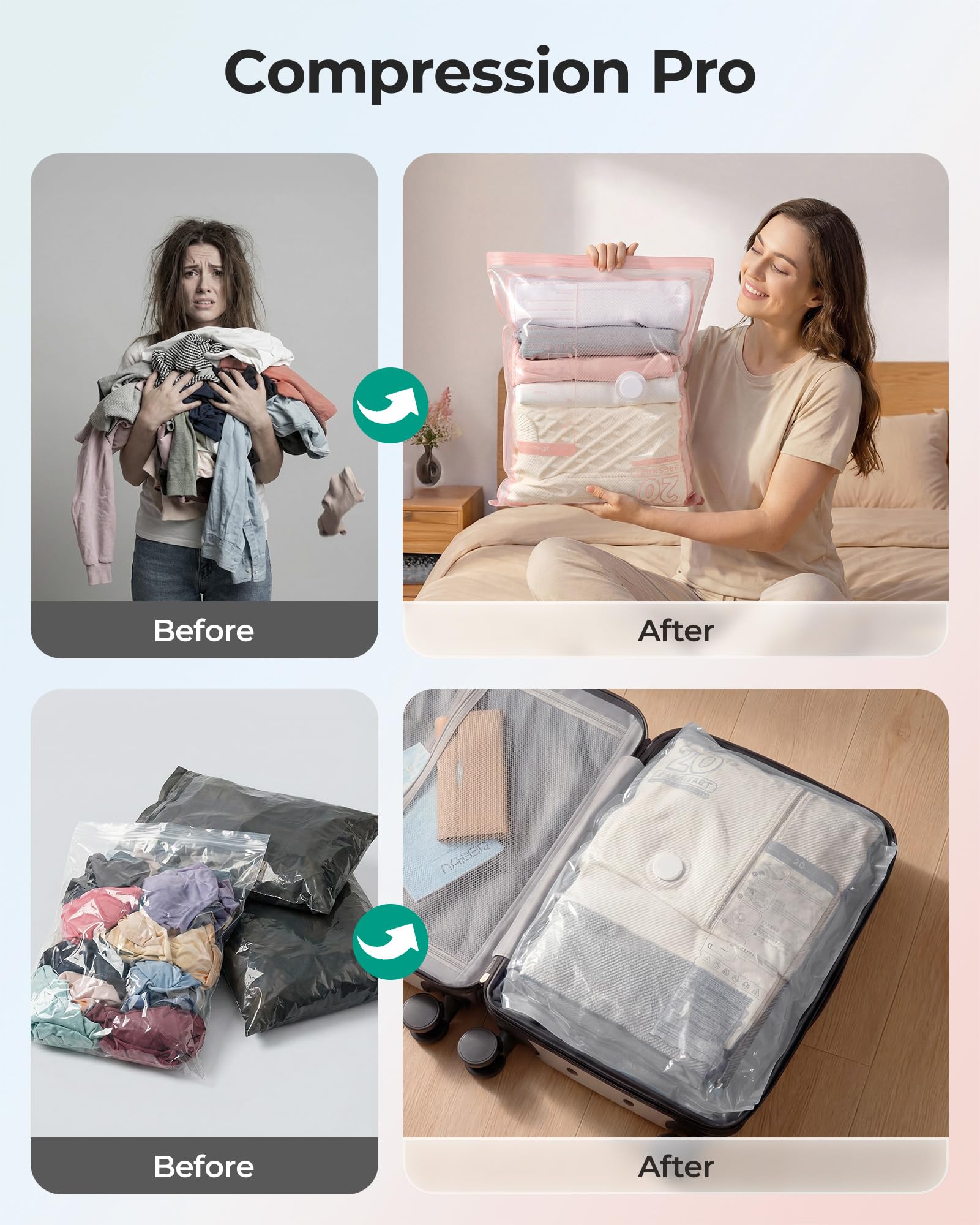 BAGSMART multi-airtight seal blocks moisture and dust
