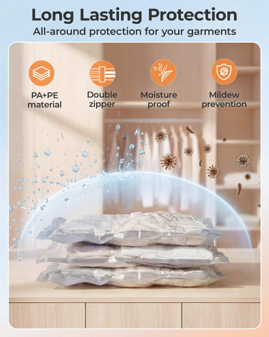 BAGSMART multi-airtight seal blocks moisture and dust.