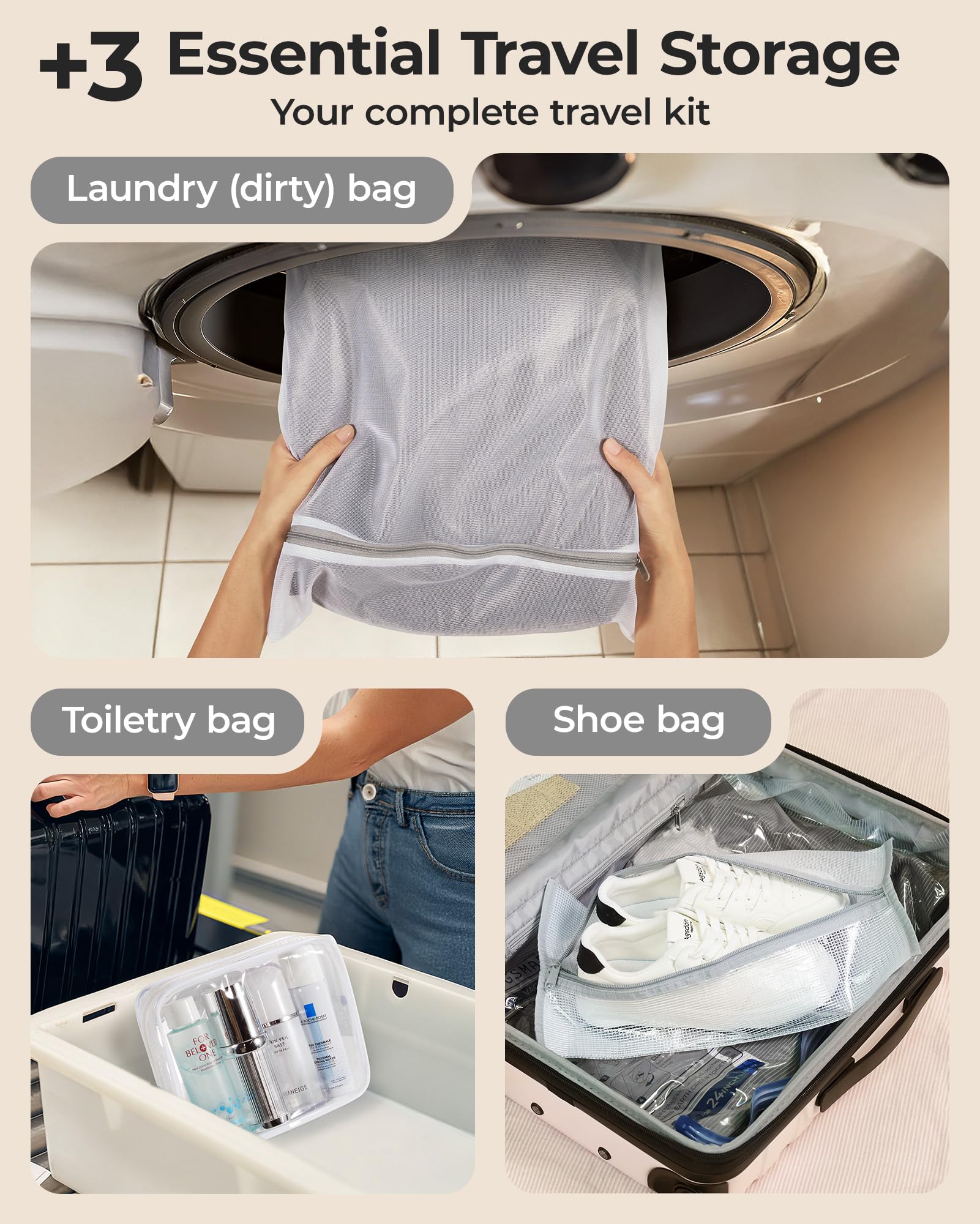BAGSMART rapid compression-action highlights up to 70% space savings in seconds.