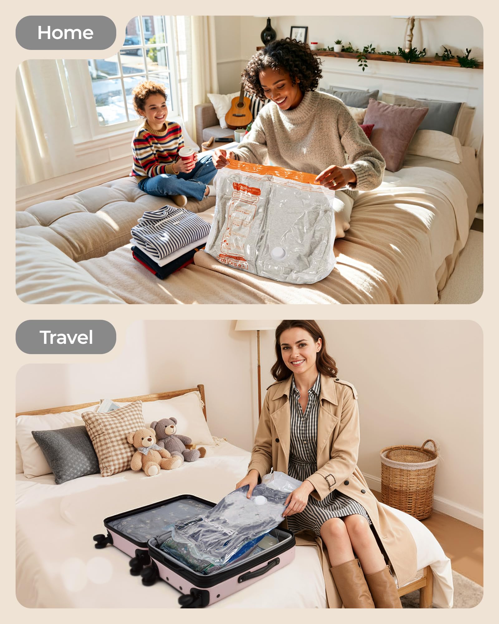12-pack BAGSMART set offers versatile travel and home storage options.