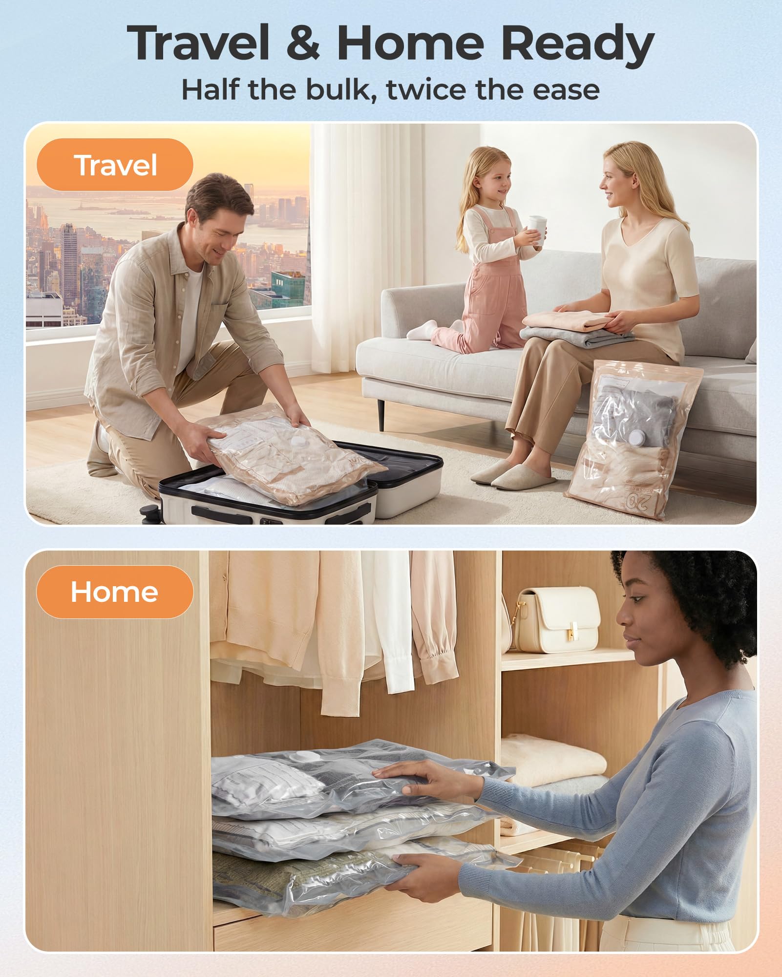 BAGSMART reinforced seams and durable design for repeated use and travel.