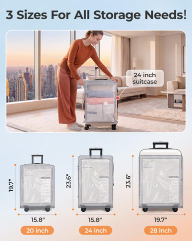 BAGSMART vacuum suction demo compresses items quickly.
