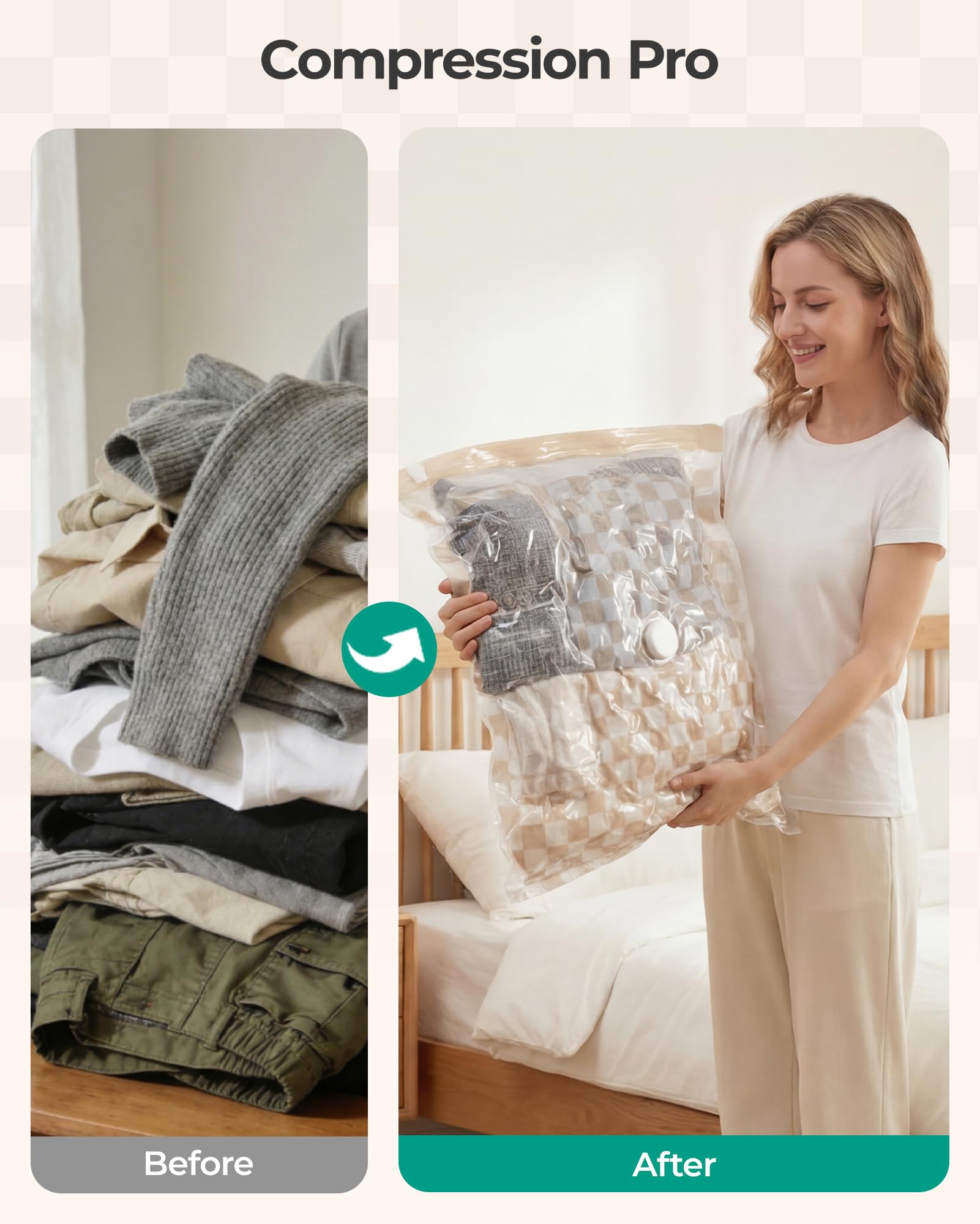 BAGSMART three-size bag pack offers versatile packing options for garments.
