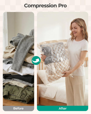 BAGSMART three-size bag pack offers versatile packing options for garments.