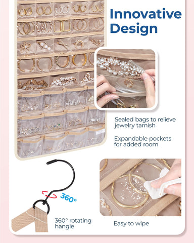 Transparent pockets and sealed pouches improve visibility and travel protection.