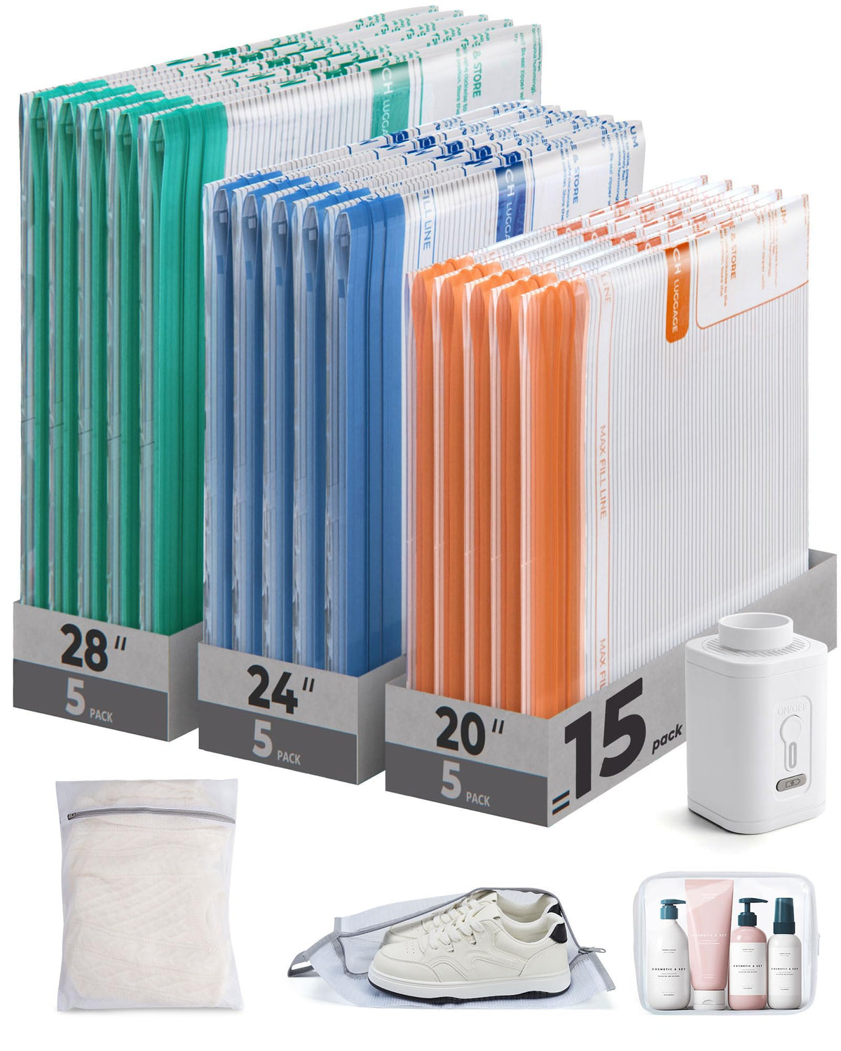 BAGSMART travel vacuum bags and electric pump enable quick, efficient packing