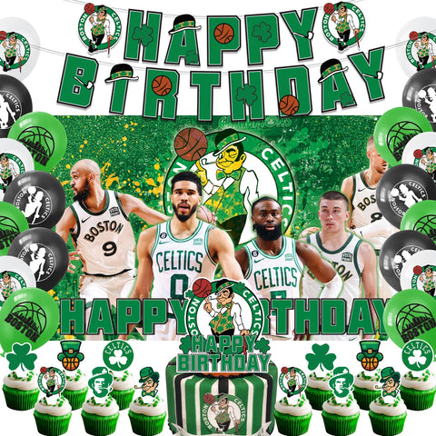 Bahteliv Boston banner for Celtics party decor and photo backdrop.