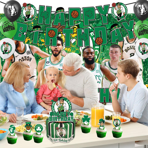 Bahteliv Boston cake topper for Celtics celebration enhances the centerpiece.