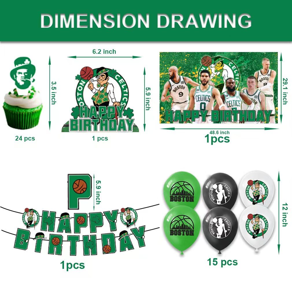 Bahteliv Boston cupcake sticks add festive touches to Celtics party treats.