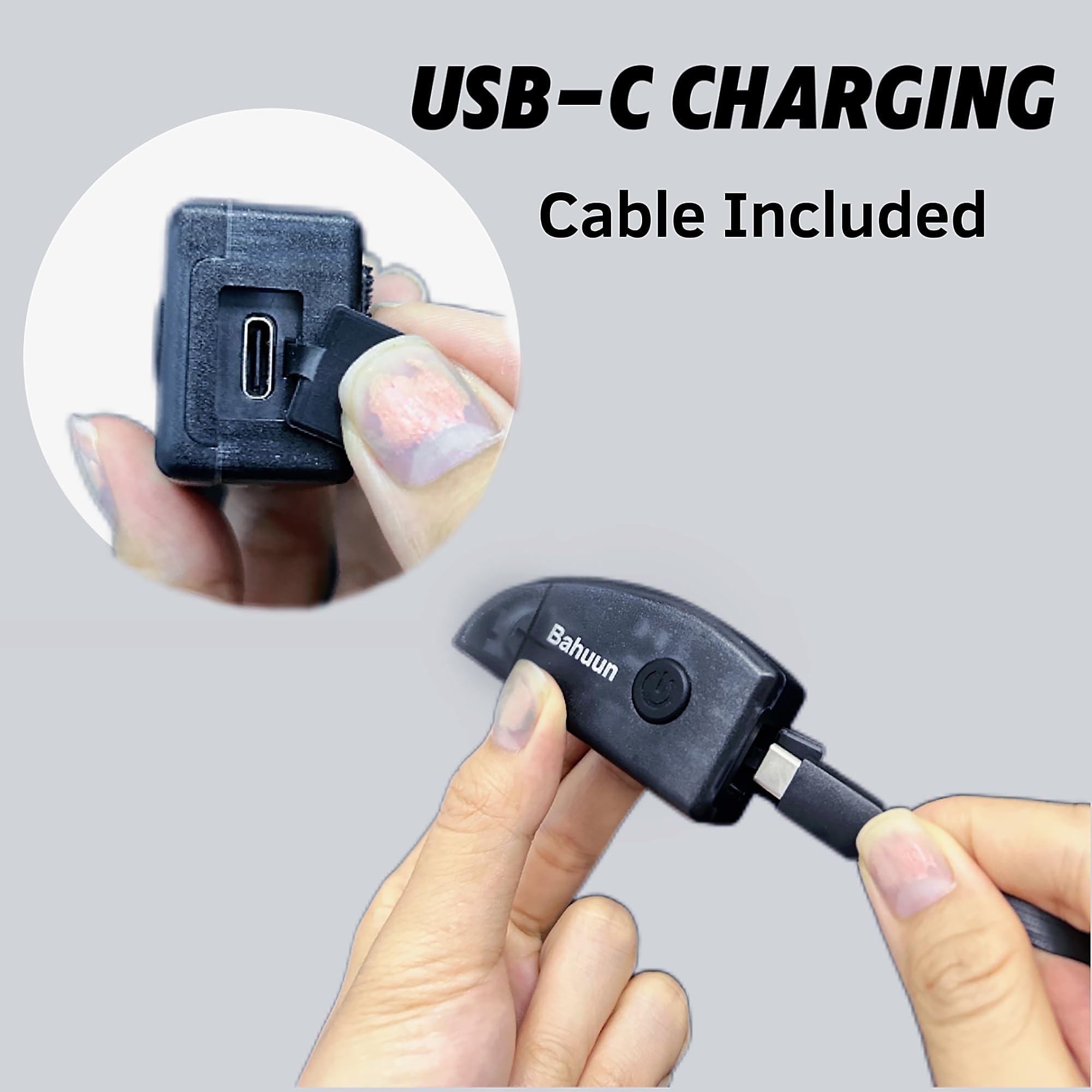 Bahuun long-battery-life visual indicates extended use between charges