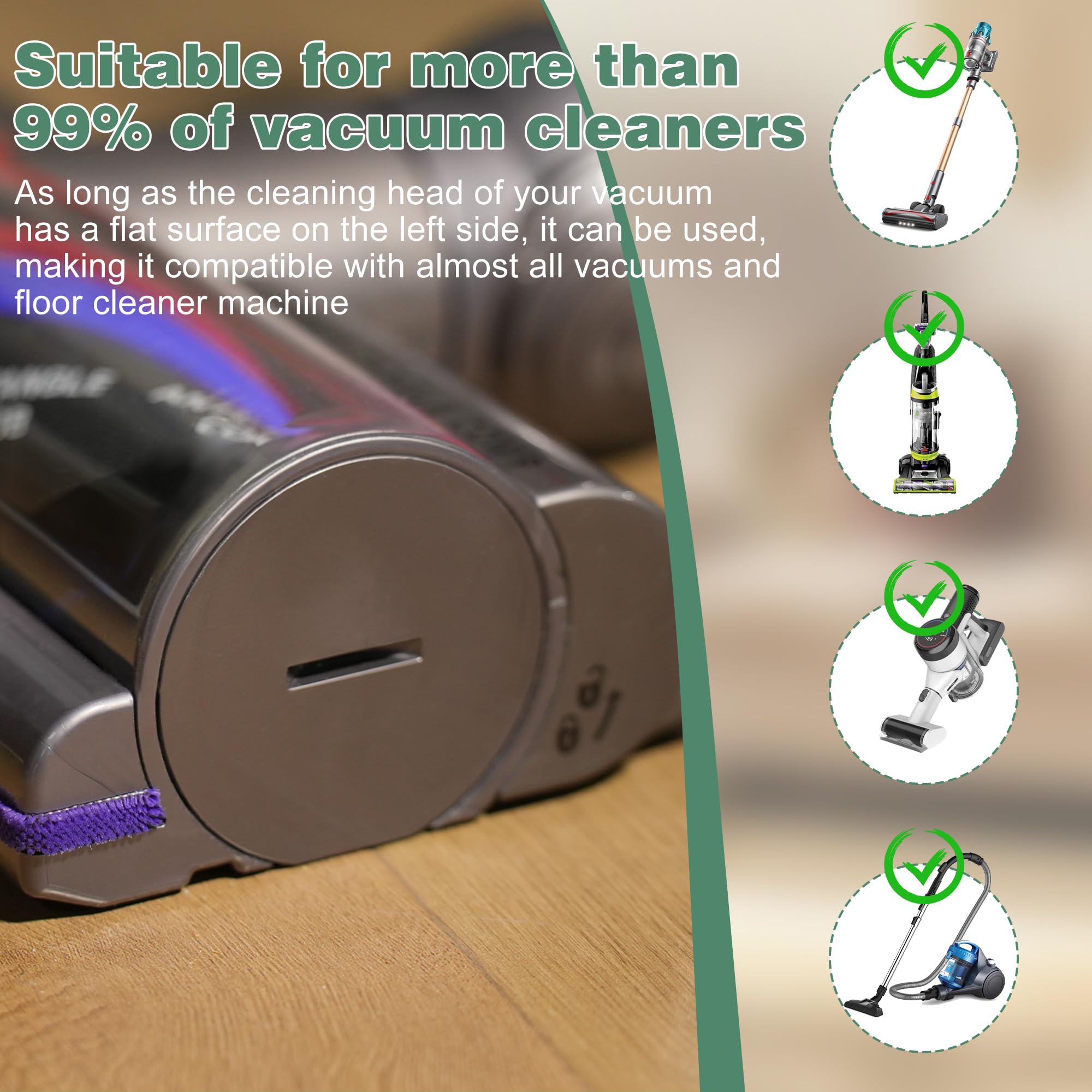 Bahuun upgraded grip-tape visual demonstrates secure attachment to a vacuum