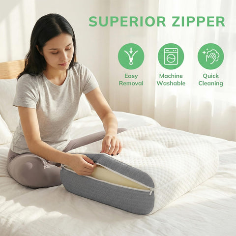 baibu leg elevation pillow breathable jacquard fabric stays cool and fresh.