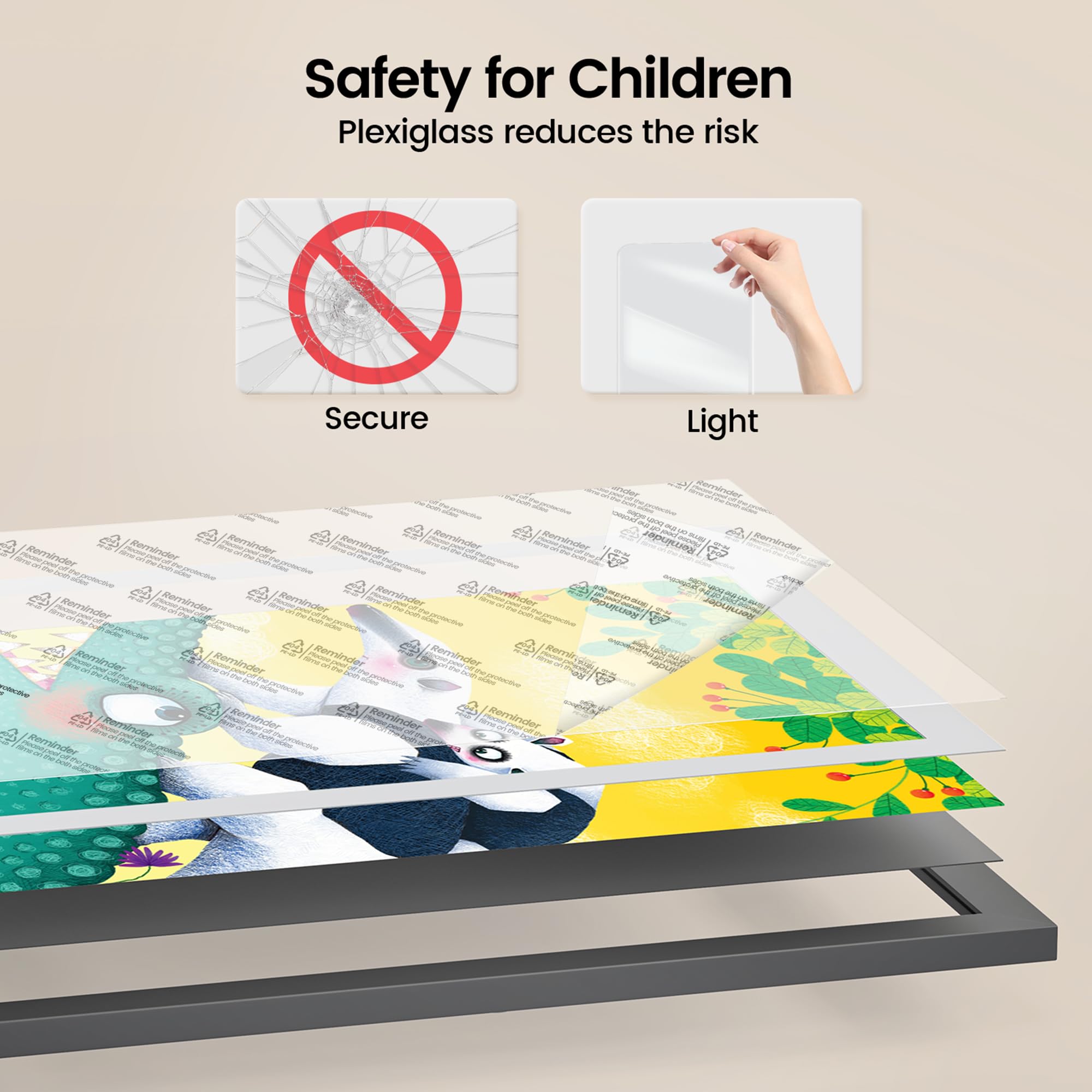BAIJIALI plexiglass panel is lightweight and safe for handling