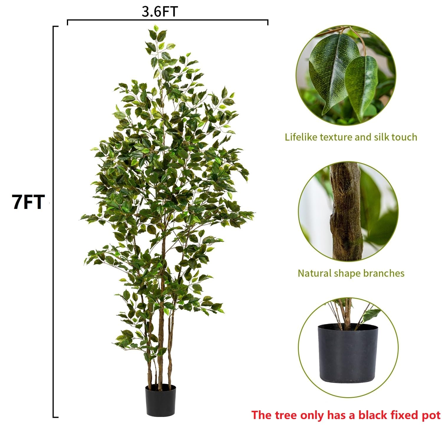 Bailikang artificial ficus leaves closeup shows handcrafted realism.