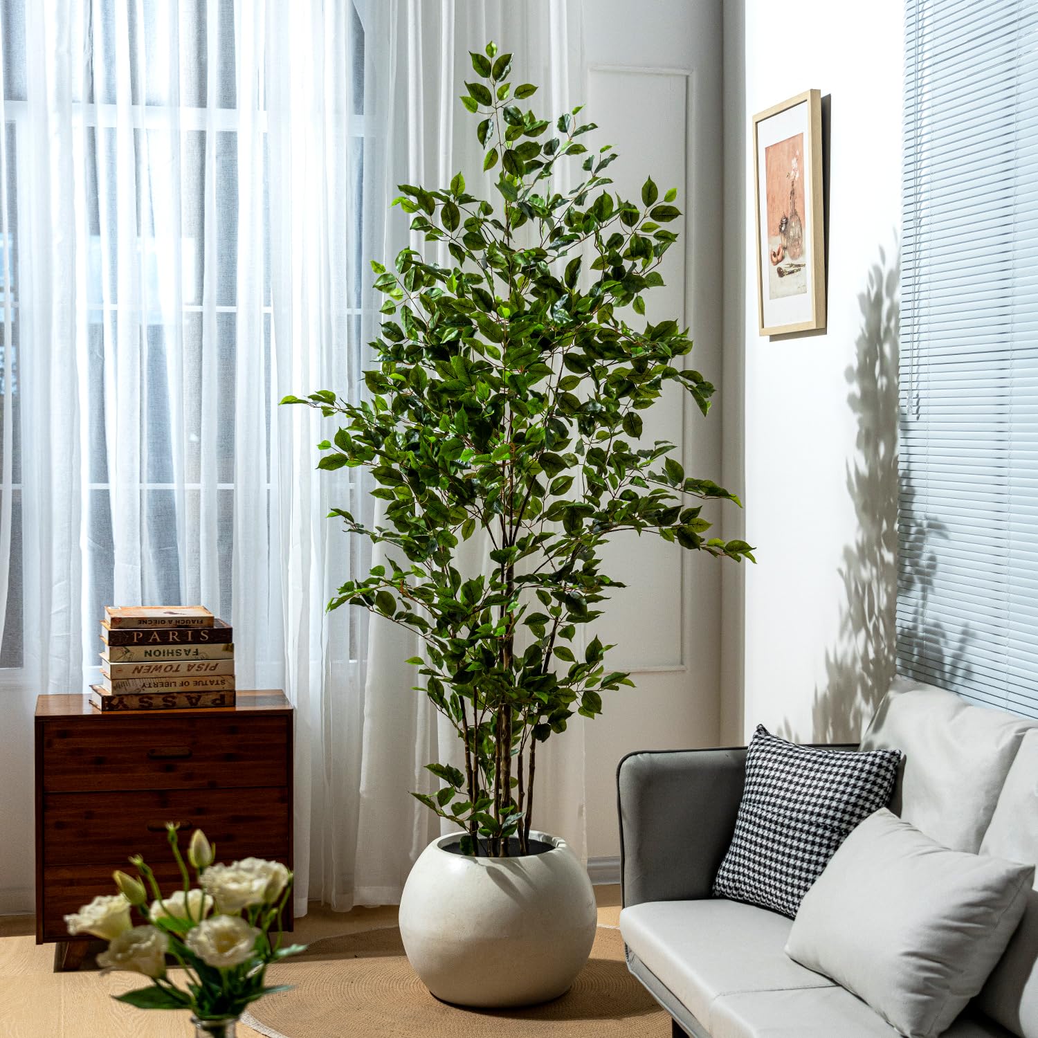 Bailikang ficus trunk detail highlights textured realism for interior decor.