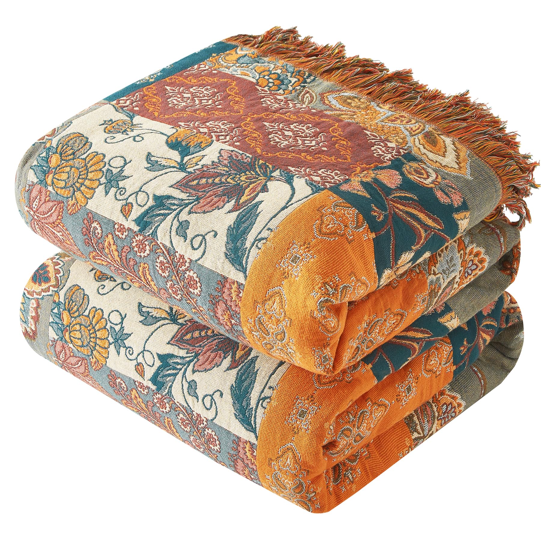 Bailix boho throw blanket tassel, 60x80, adds cozy warmth to a sofa.