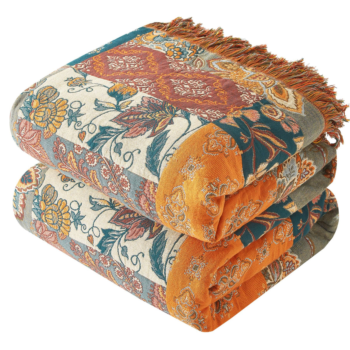 Bailix boho throw blanket tassel, 60x80, adds cozy warmth to a sofa.