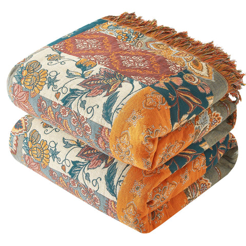 Bailix boho throw blanket tassel, 60x80, adds cozy warmth to a sofa.