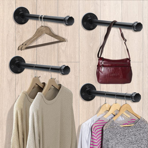 Bailoo pipe shelf bracket with wood shelf for versatile storage