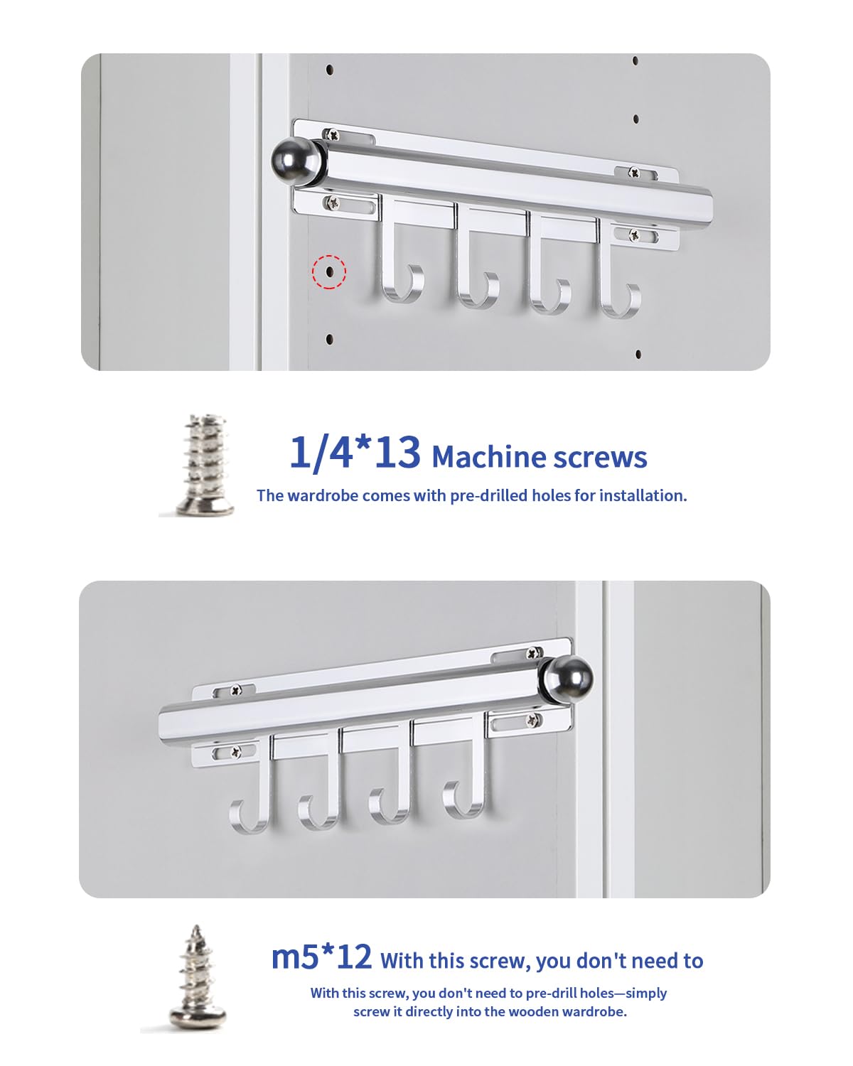 BaiNong valet rod supports up to 25 lbs for reliable storage.