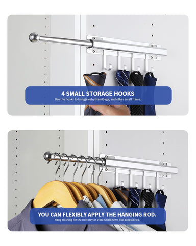 BaiNong aluminum valet rod, 12-inch, enhances airflow for freshly ironed garments.