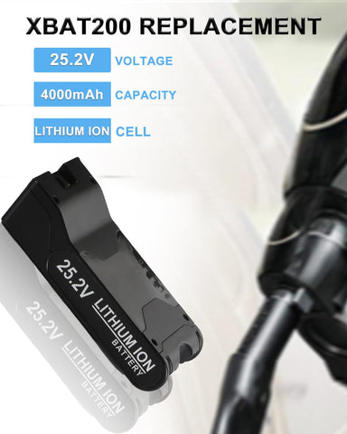 Bakipante XBAT200 battery pack installed in Shark vacuum for uninterrupted cleaning.