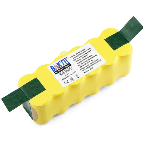 BAKTH Roomba 14.4V 3000mAh Ni-MH battery for longer runtime.
